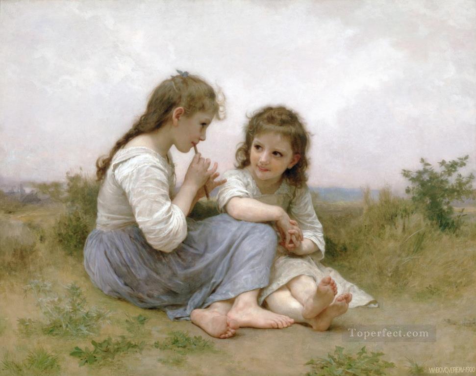 Idilio infantil Realismo William Adolphe Bouguereau Pintura al óleo